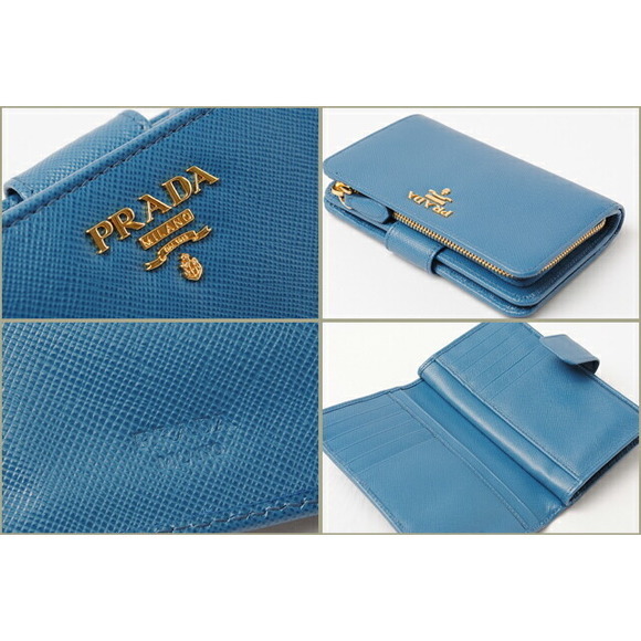 Prada Saffiano Metal Bag Blue 2-FWallet - Picture 1 of 4